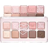 lilybyred Mood Keyboard | 10-Shade Korean Eyeshadow Palette, Highly Pigmented, Matte, Shimmer & Jelly Glitter, Smooth. Blendable, Long-Lasting, Dome-Shaped Design, 0.37 oz. (05 Warm Membership)