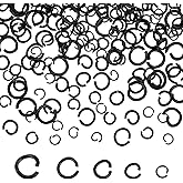 UNICRAFTALE 160Pcs 5 Style Electrophoresis Black Open Jump Rings 304 Stainless Steel Open Rings 17~21 Gauge Jewellery Jump Rings Jewelry Split Rings for Earring Jewelry Necklace Bracelet Making