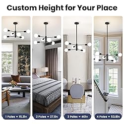 RUIYEY Modern Sputnik Chandeliers Light, 6-Light