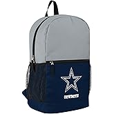 FOCO NFL Officially Licensed Football Team Color Primary Logo 2 Tone Big Logo Color Block School Bag Travel Backpack - Dallas Cowboys