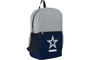 FOCO NFL Officially Licensed Football Team Color Primary Logo 2 Tone Big Logo Color Block School Bag Travel Backpack - Dallas Cowboys