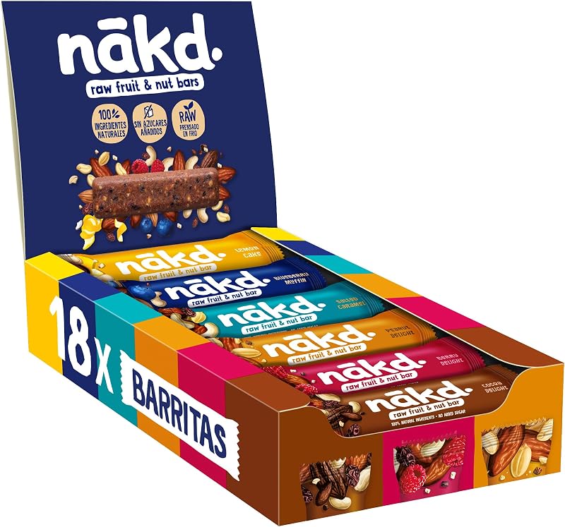 Novo Pack Multiflavour Mix | Barras de Fruta e Nozes Cruas | Ingredientes 100% Naturais | Sem Açúcar Adicionado | 18 x 35g | 630g