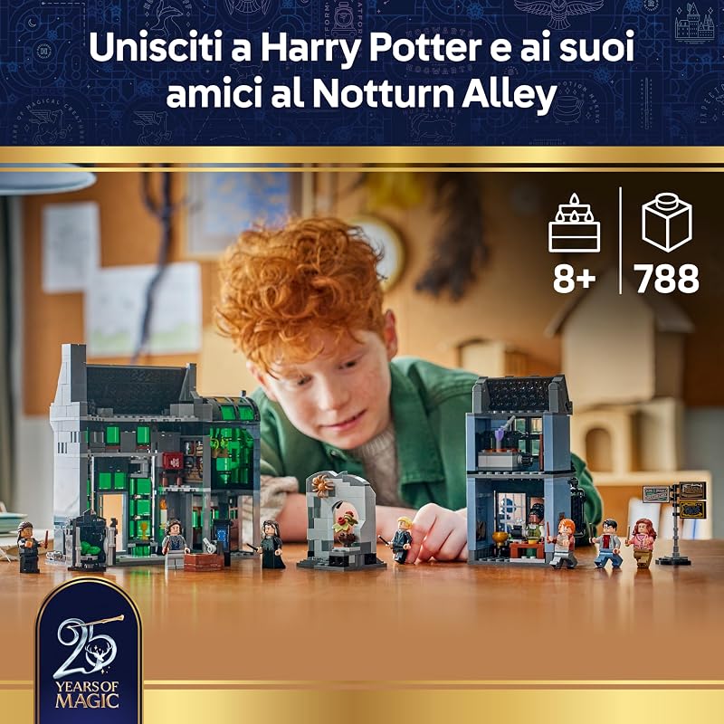 Harry Potter Negozi di Magia di Notturn Alley - Giocattolo in Miniatura con 8 Minifigure e Patronus da Collezione - Decorazione Cameretta - Regalo per Bambine e Bambini da 8 Anni in su - 76471 — foto 2 di 8