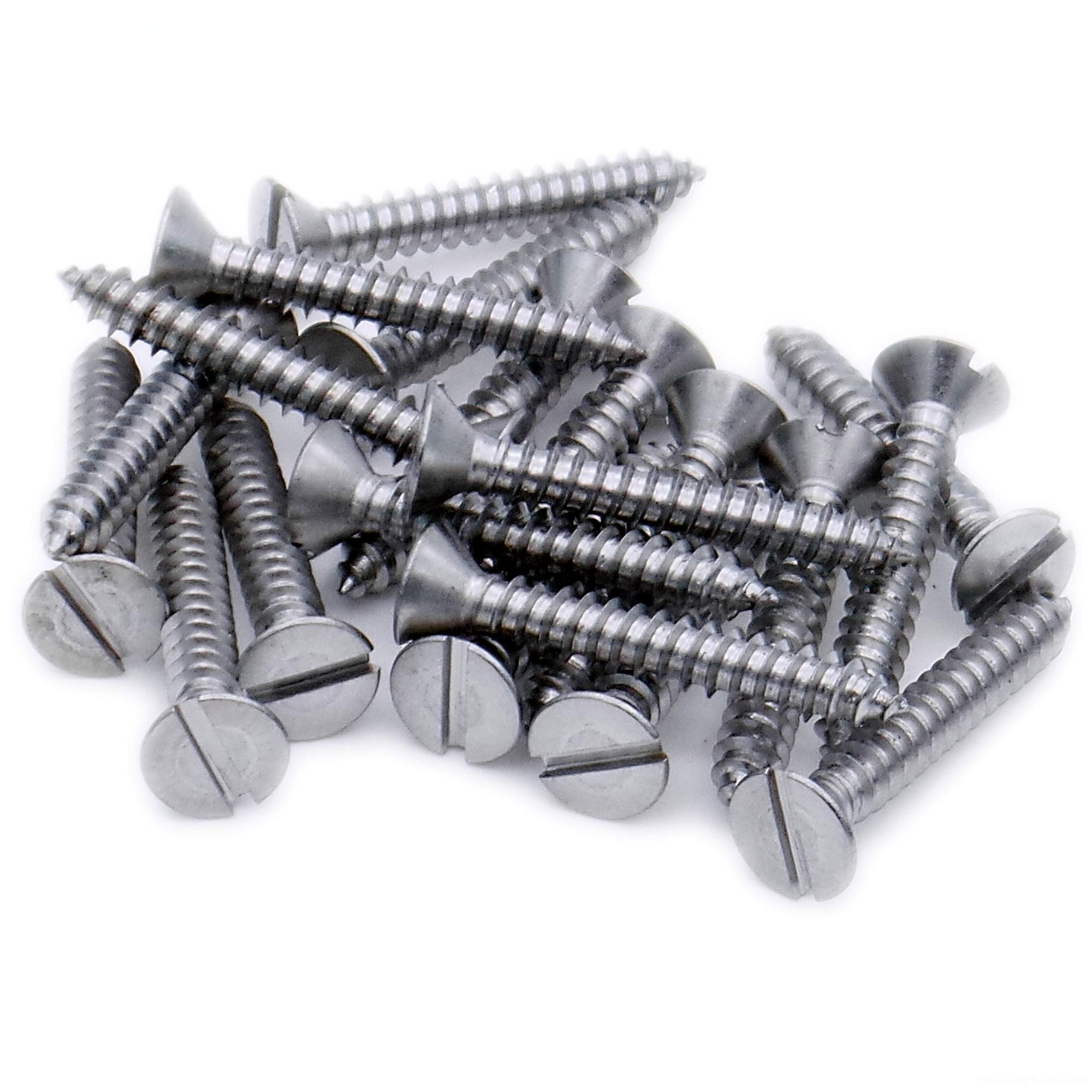 No.14 x 0.5 (6.3mm x 13mm) Slot Countersunk Self-Tapping Screw - Stainless Steel (A2) (Pack of 20)