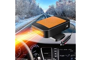 KINOWJI Car Heater,12V 200W Portable Fast Heating Defroster Automobile Windshield Fast Heaters Car Heater That Plugs into Cigarette Lighter for Car, SUV, Trucks (Orange Black)