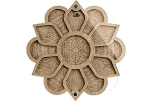 Lonjew Bead Container Wood Flower With Needle Magnet For Supply Storage, Bead Tray Organizer, Box With Lid, Art Supply Storage, Jewelry Making Gift, Transparent Magnet Lid And Needle Holder