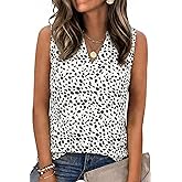 Halife Women's Sleeveless Floral Print V Neck Tunic Tank Tops Blouse Shirts