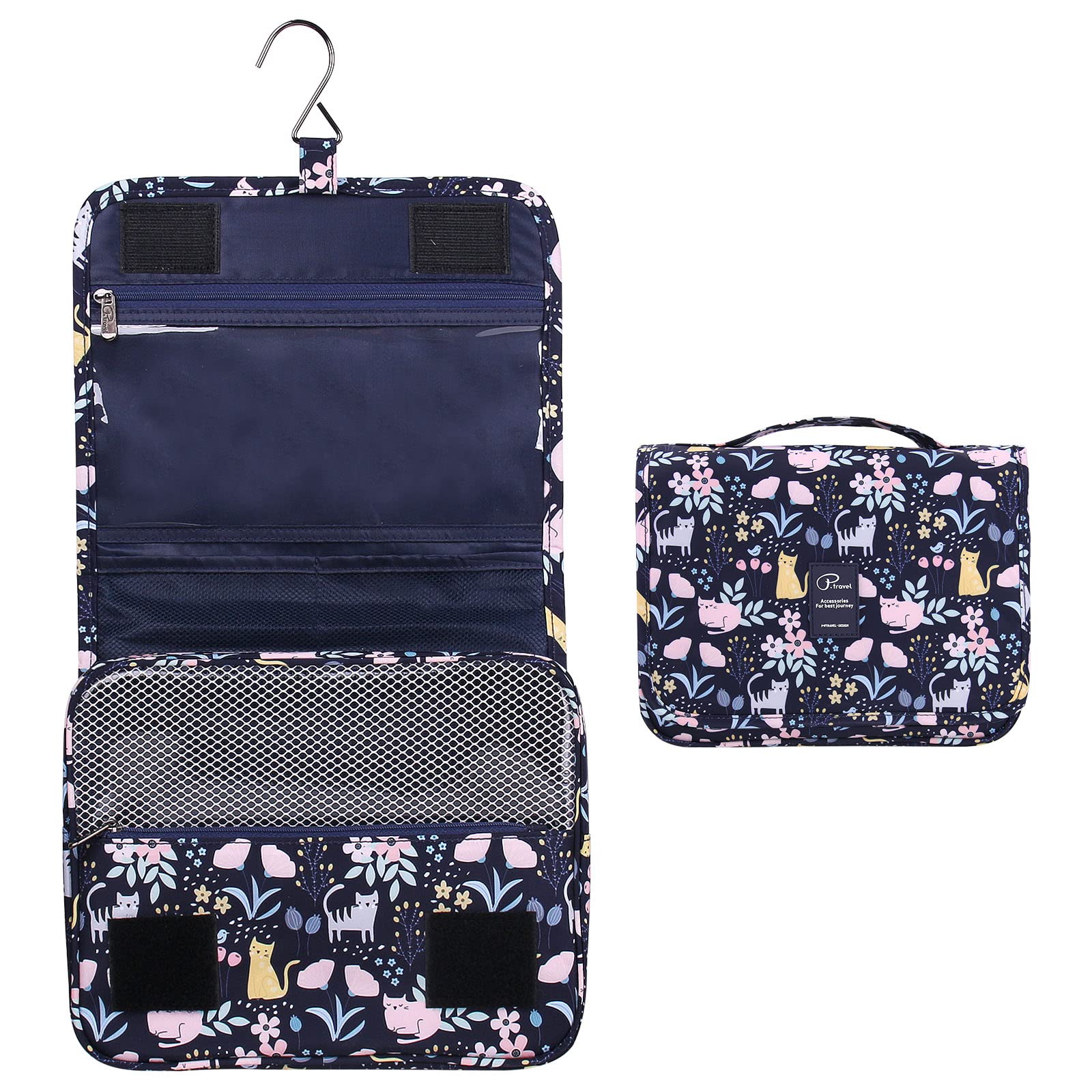 Hanging Toiletry Bag for Women, Lychii Cosmetic Bag, Toiletries Travel Organizer-Cat Printed