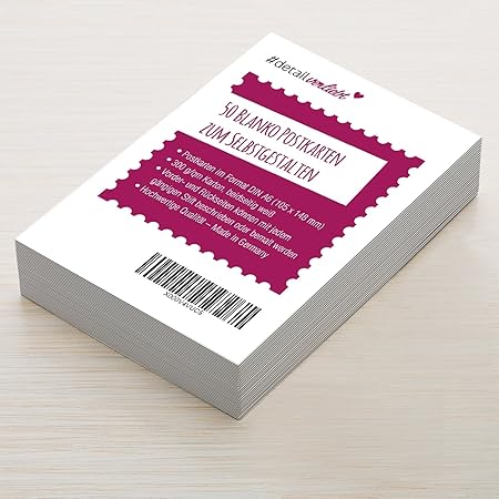 Vielseitige Blanko Postkarten zum Selbstgestalten I dv_337 I DIN A6 I 50er Set DIY Grußkarten weiß I zum Beschreiben Bemalen 