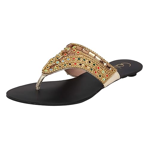 Women's Gem Encrusted Thong Slip Ons
