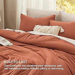 Bedsure King Size Comforter Set, Burnt Orange Soft