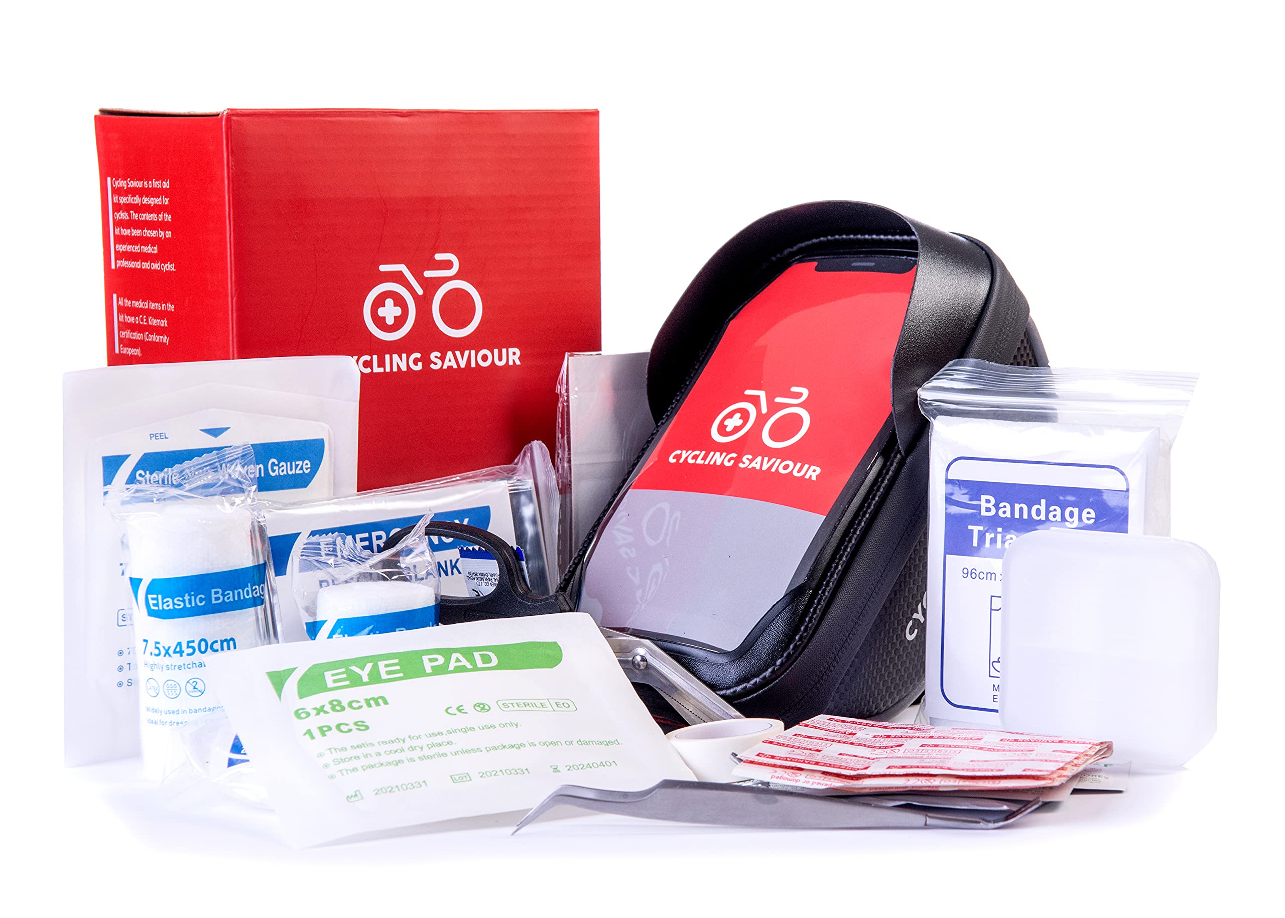 Cycling Saviour Pro | Premium Cycling First Aid Kit | Touchscreen Phone Compartment | Fully Waterproof | Perfect for Cycling, Mountain Biking, Handlebars | Designed by a Medical Professional