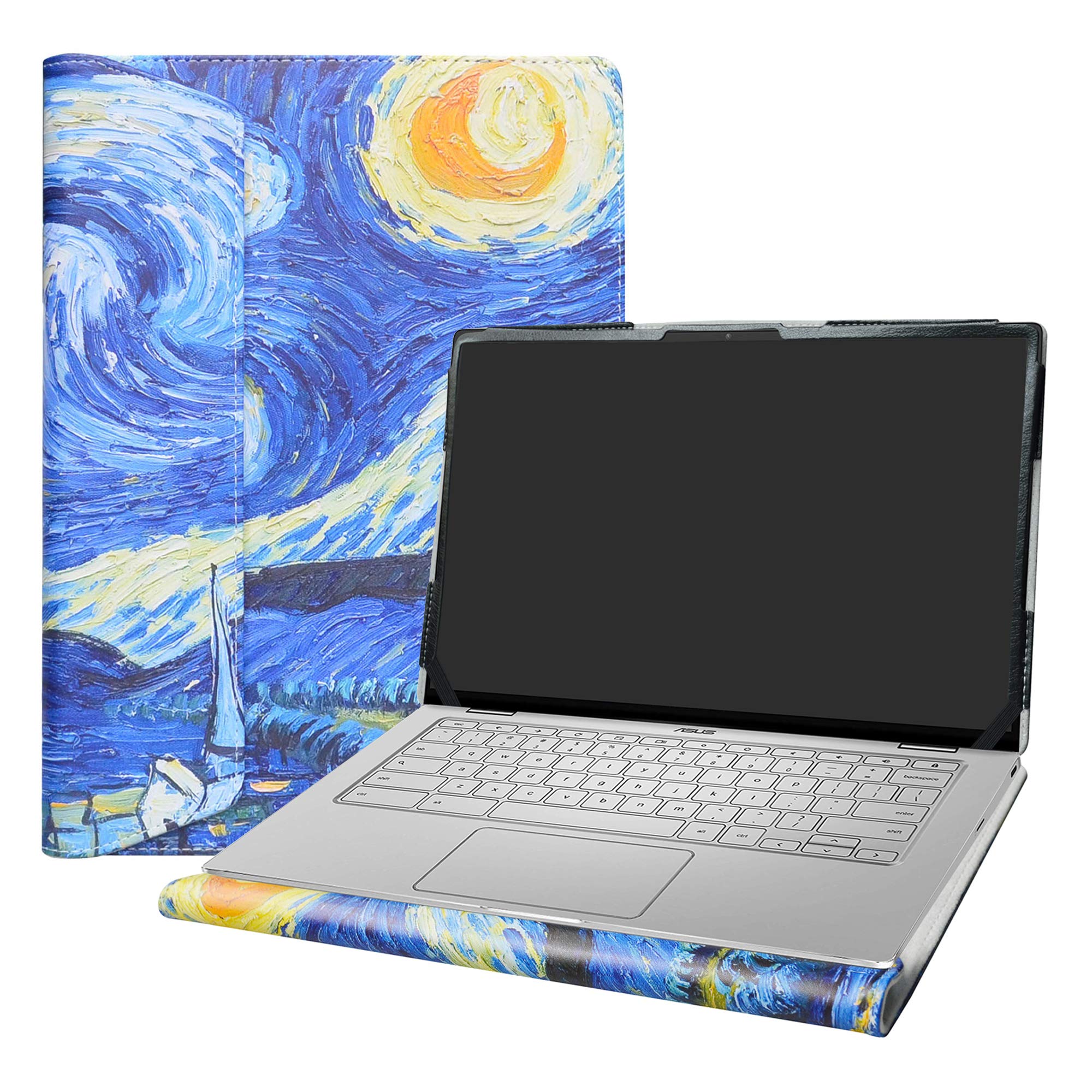 Alapmk Protective Case Cover For 14" ASUS Chromebook Flip C434 C434TA/ASUS Chromebook C403NA & HP EliteBook x360 1040 G8 Laptop(Warning:Not fit ASUS Chromebook C423NA),Starry Night