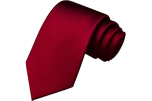 Branduce 3.15"（8cm） Mens Solid Satin Tie Pure Color Necktie for Business and Wedding + Gift Box