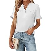 Blooming Jelly Women's Dressy Casual Tops Business Work Blouses Bell Short Sleeve Button Down Shirts 2025 Summer Outfits