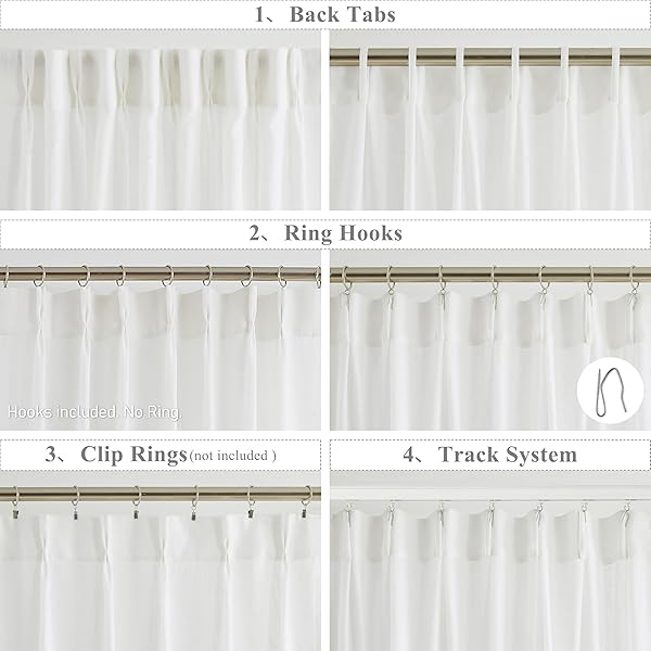WEST LAKE PINCH PLEATED SHEER CURTAINS 84 INCHES LONG,TAN WHITE COLOR BLOCK DRAPES,FARMHOUSE WINDOW TREATMENT FOR BEDROOM LIVING ROOM,BACK TABS,TAN WHITE,58″ WX84 L(PACK OF 2)