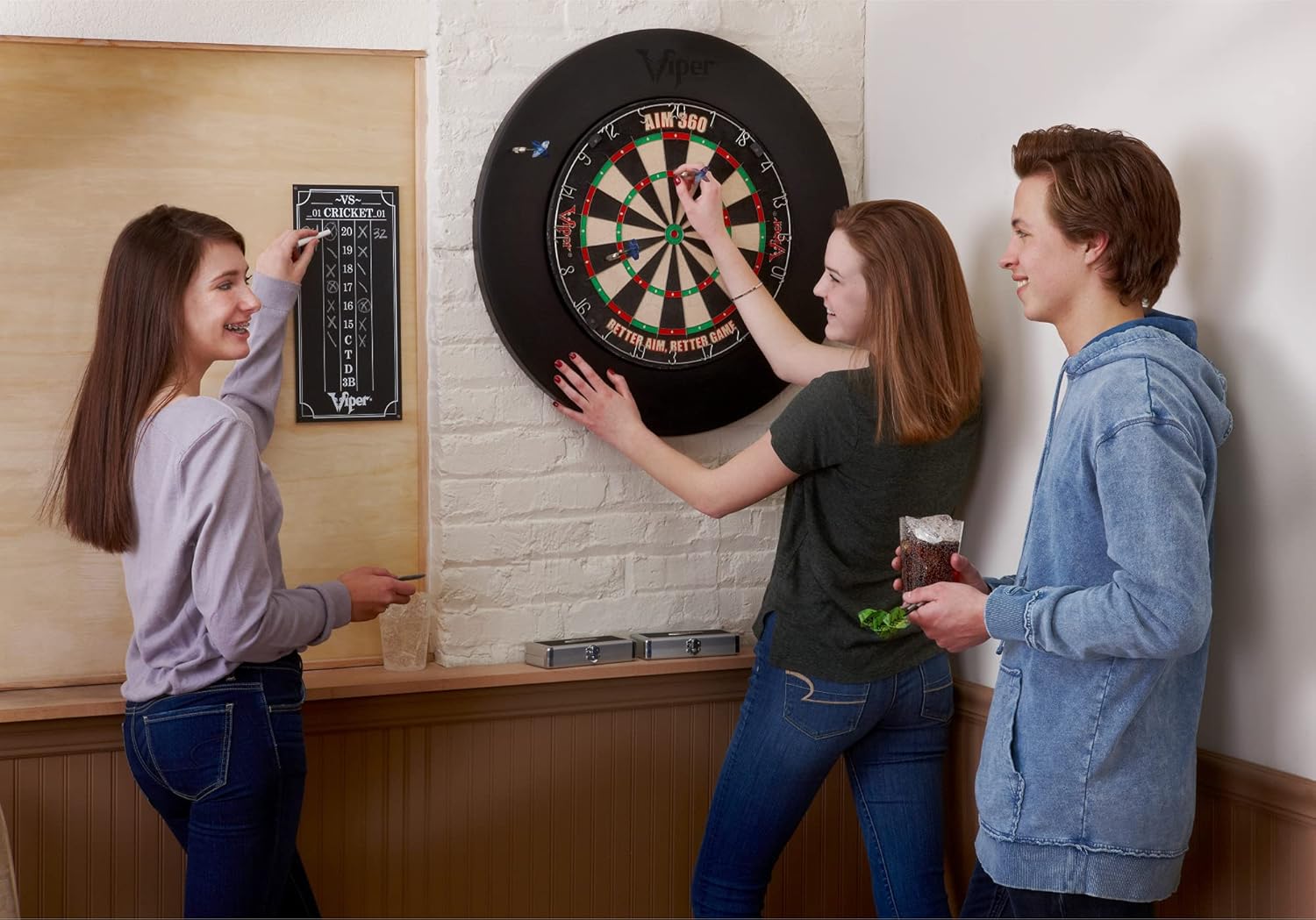 Viper by GLD Products Guardian Dartboard Surround Sisal/Bristle Steel-Tip Dartboard Wall Protector, Black, for 17.75” Steel tip Dart Board : Sports & Outdoors