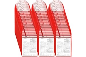 OLEITODH 80 Pack Red Job Ticket Holder with Hanging Strap Shop Bulk Oversized Ticket Holders Work Order Plastic Sleeves 10 x 14 Dry Erase Pockets Reusable Repair Order Sleeves, Both Sides Clear
