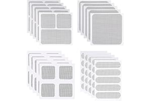 SUPERJACKWANG Window Screen Repair Kit, 20 Sheets 4 Size Self-Adhesive Screen Door Replacement Patches, Durable Window Screen Mesh for Patio Porch Door Windows