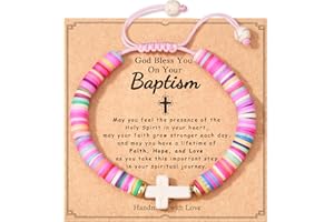 Shonyin Adjustable Cross Bracelet for Girls,Kindergarten Preschool Graduation First Communion Baptism Easter Confirmation Gifts for Girls