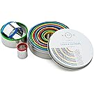 Natizo 12 Piece Round Stainless Steel Cookie Cutter Set - Size On Every Cutter - Silicone Tops