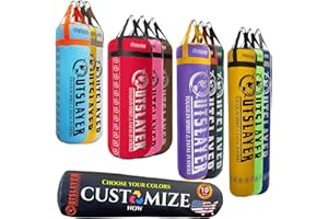 Outslayer Custom Punching Bags - Choose Color & Size (80 lbs, 100 lbs, 6ft Muay Thai 130 lbs) Filled or Unfilled Made in USA