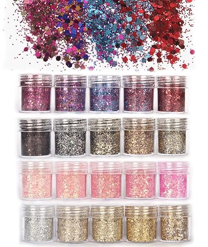 Amazon Runsdeep Bhunse20 グリッター 容器入り キラキラ ネイル