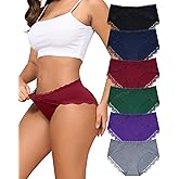 LEVAO Cotton Underwear for Women Lace Cut Out Bikini Panties Stretch Ladies Cheeky Briefs 6 Pack S-XXL