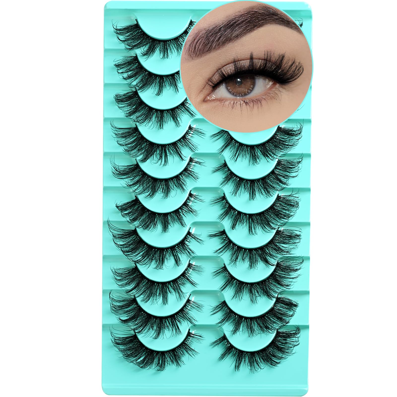 Photo 1 of APCYUST Cat Eye Lashes Natural Fox Eyelash Wispy Russian Strip Eyelashes 10 Pairs D Curl Fake Fairy Lash Strips Fluffy Spiky Cateye Lashes Wispies False Eyelash Foxy Look (Fox Eyelashes | 8-16mm)