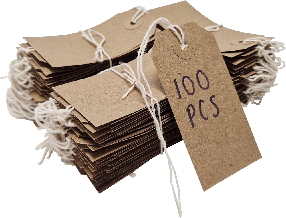 Swift Brown Reinforced Kraft Card Parcel Tags 108x54mm Pack of 100