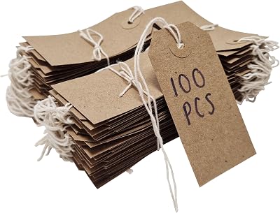 Swift Brown Reinforced Kraft Card Parcel Tags 108x54mm Pack of 100