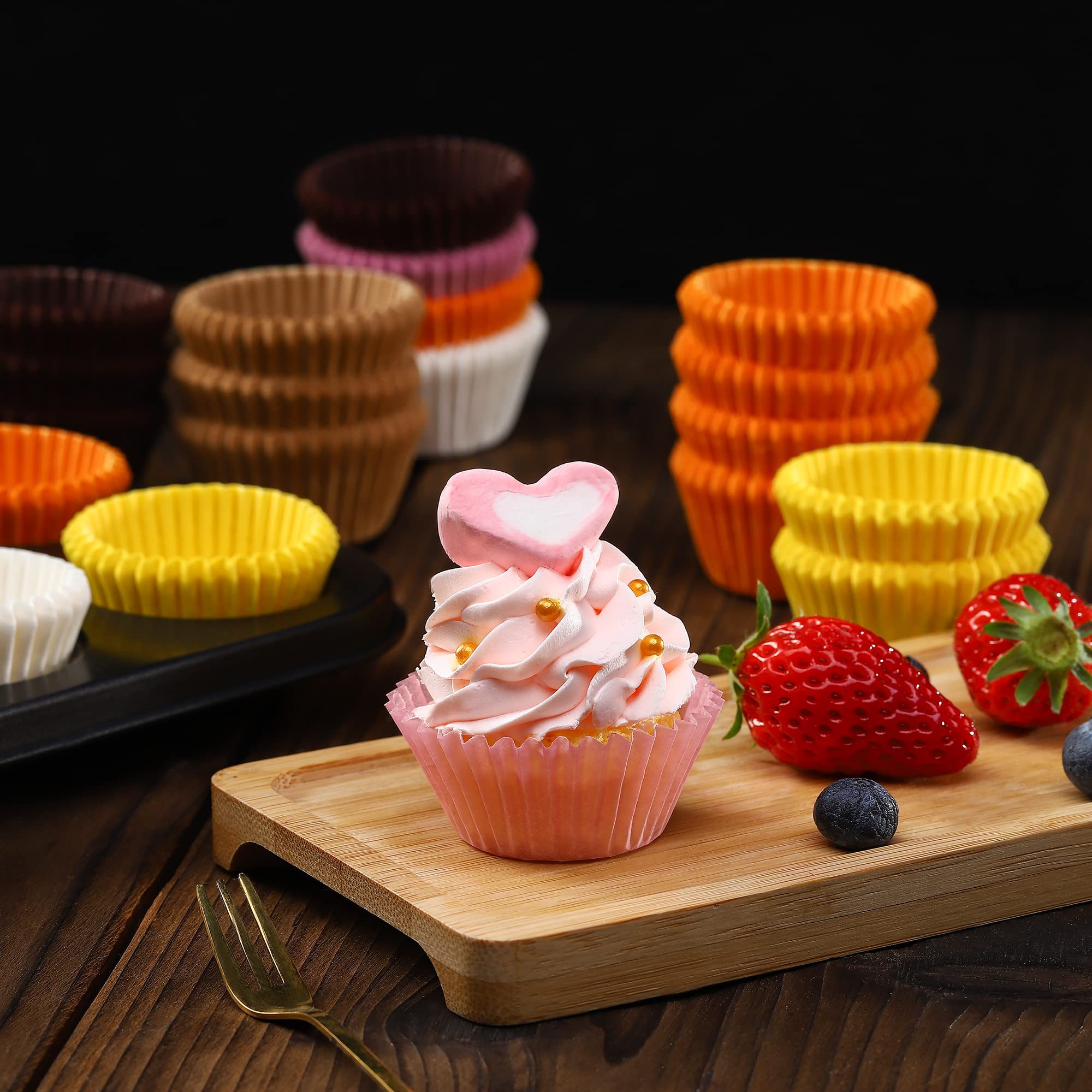Bake Choice 400pcs Yellow Mini cupcake liners for baking, parchment