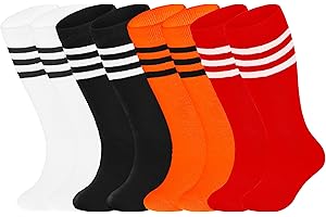 YMYDYFC Toddler Soccer Socks 4 Pack Girls Soccer Sock For Youth Baseball Softball Tee-ball Knee High 1-10T
