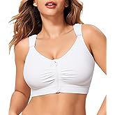 CYDREAM Zip Front Bra for Women Wireless Full Coverage Comfort Everyday Post Surgery Compression Bras Adjustable Straps