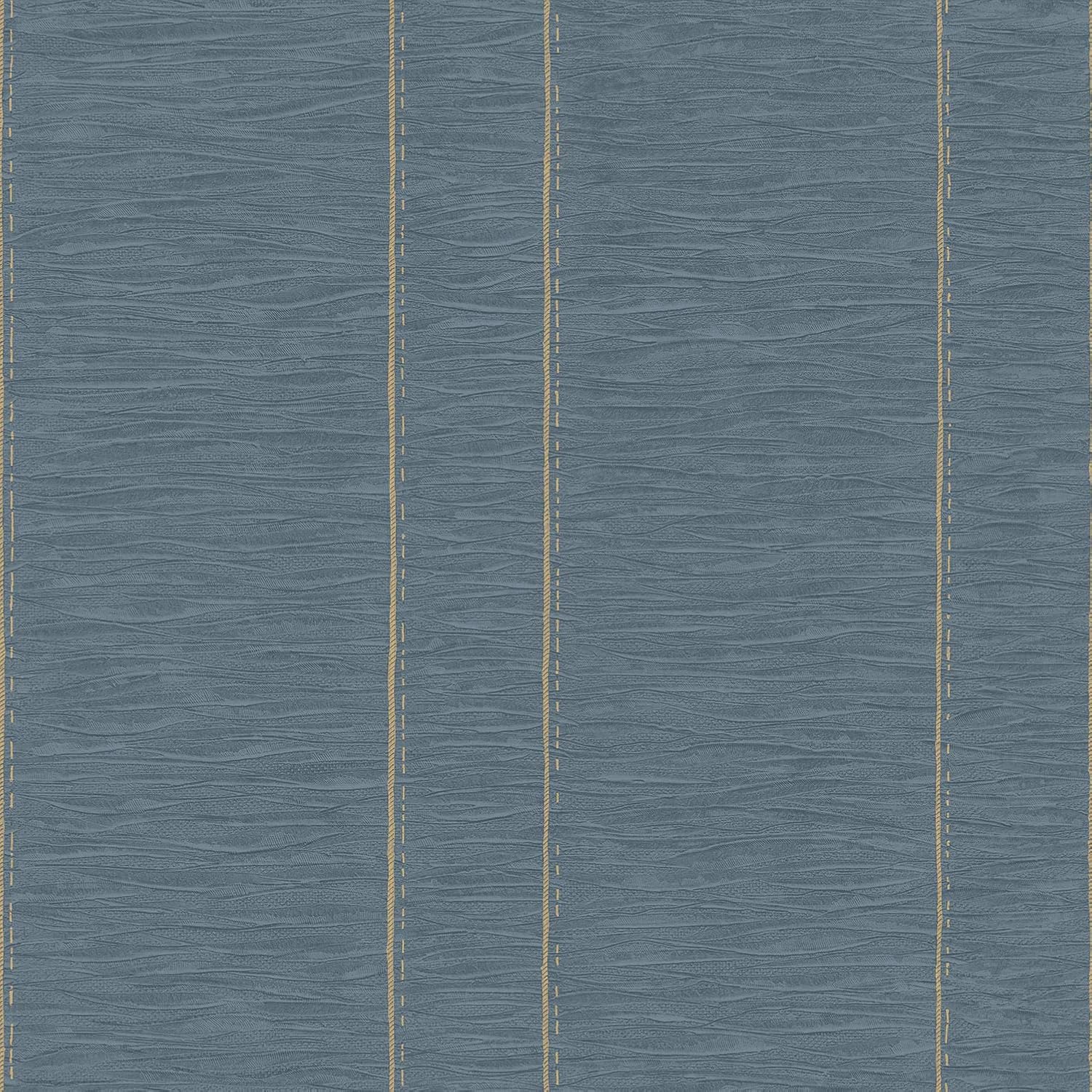 Galerie G67642 Palazzo Textured and Striped Design Wallpaper, Blue, 10m x 53cm