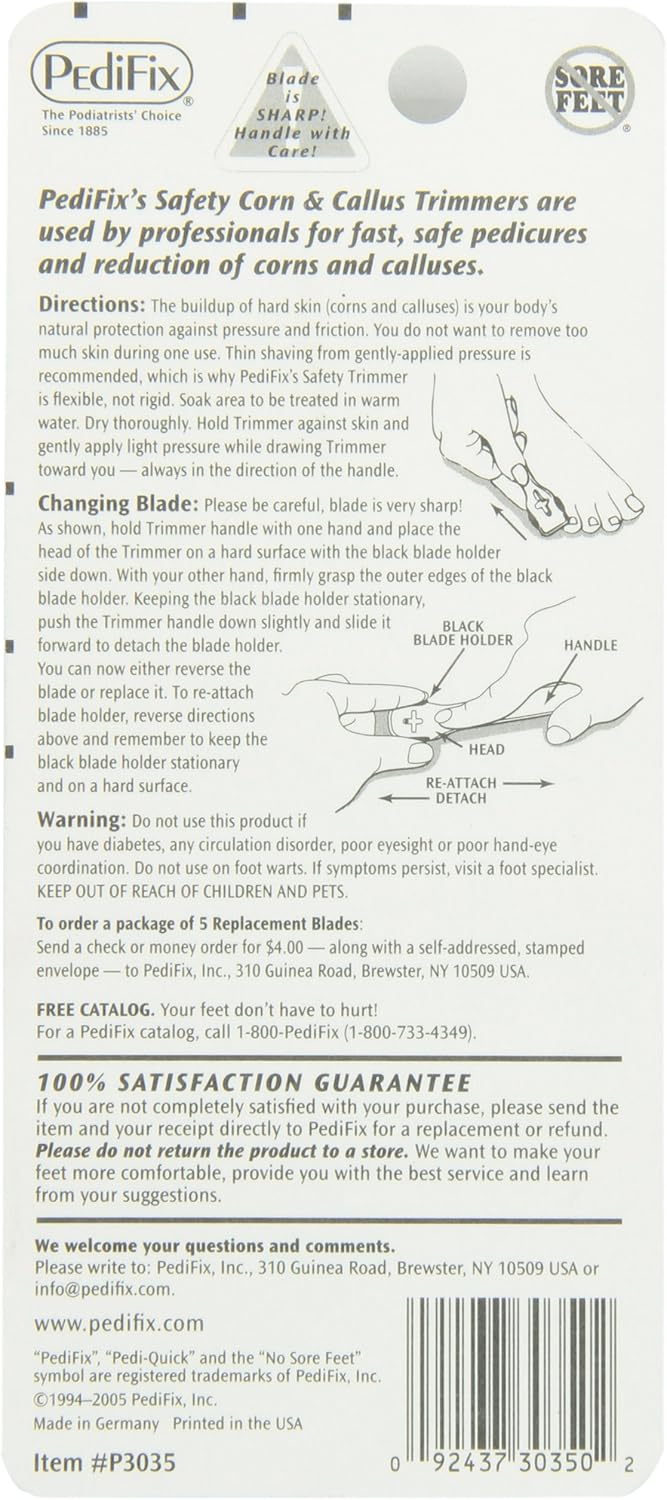 PediFix Pedi-quick Safety Corn and Callus Trimmer, 1 Count: Health & Personal Care