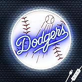 GEEVYOO Baseball Neon Signs for Wall Decor, Dimmable Led Neon Lights for Bedroom Man Cave Garage Home Bar Dorm Party Game Room Decor, Holiday Gift for Baseball Team Fans,Sport Lover