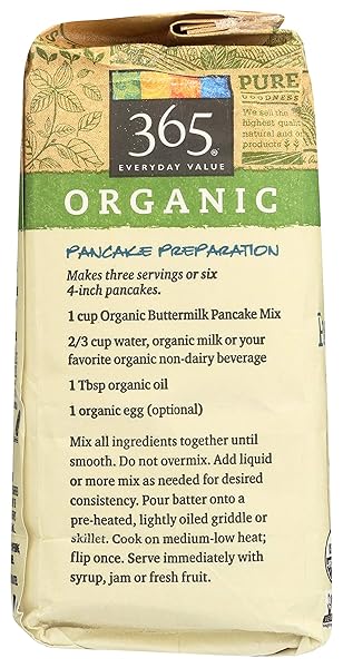 365 EVERYDAY VALUE, ORGANIC BUTTERMILK PANCAKE & WAFFLE MIX, 2 POUND