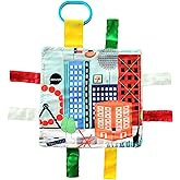 Baby Jack & Co 8x8” Learning Lovey Dallas Texas Tag Toys for Babies - Baby Crinkle Toys - Soft & Safe - Learn USA Cities and Shapes - Ideal Baby Toy & Gift BPA Free w/Stroller Clip