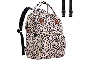 HABOPET Diaper Bag Backpack Multi-Function Baby Bag With Large Capacity and Insulated Pockets Diaper Backpack Organizer Bag for Mom/Dad, Leopard