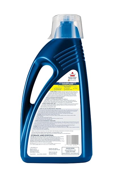 BISSELL HARD FLOOR SANITIZE SOLUTION, FOR USE IN CROSSWAVE AND SPINWAVE, 80OZ, ELIMINATES 99.9% OF BACTERIA