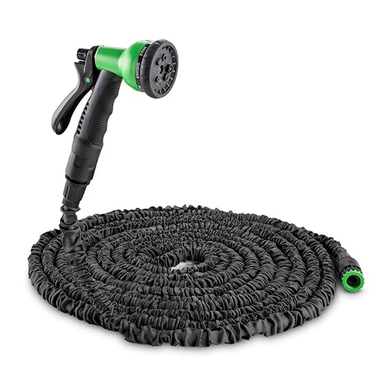 Waldbeck Water Wizard 15 • Flexibler Gartenschlauch • Wasserschlauch • Flexschlauch • Bewässerung • 8 Funktionen • dehnbar bi