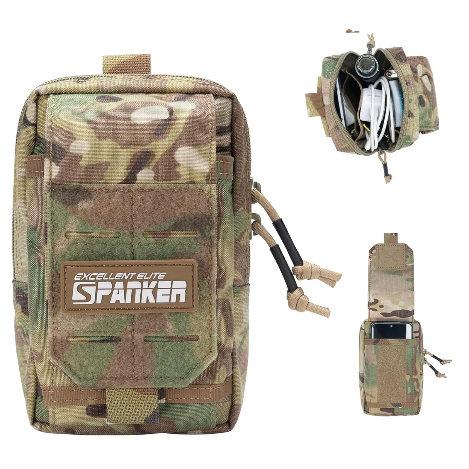 EXCELLENT ELITE SPANKER Tactical Molle Pouch Molle Phone Pouch EDC Utility Belt Pouch Phone Holder Bag For Sports Fishing Camping(MC)