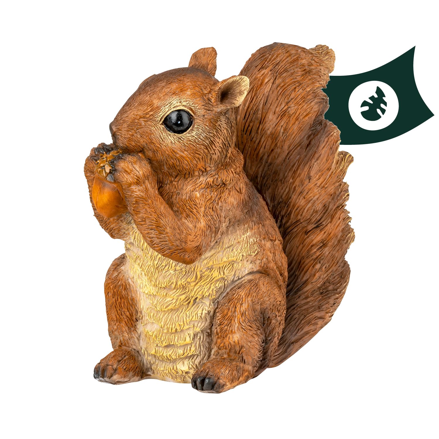 VERDOBA Squirrel Figure with Nut - Decorative Garden Figurine - Weatherproof - Garden Decoration Squirrel - Cute Squirrel Decoration Made of Resin for the Garden