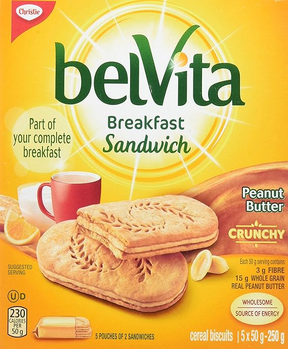 Belvita Sandwich Peanut Butter Cookies, 250g Amazon.ca Grocery