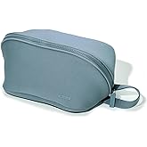 LINE+ARC Machine-Washable Neoprene Toiletry Bag (Ocean) Modern Blue Dopp Kit Soft Insulation for Cosmetics Makeup Travel Skincare Shaving Large Case Men Women Overnight Easy-to-Clean