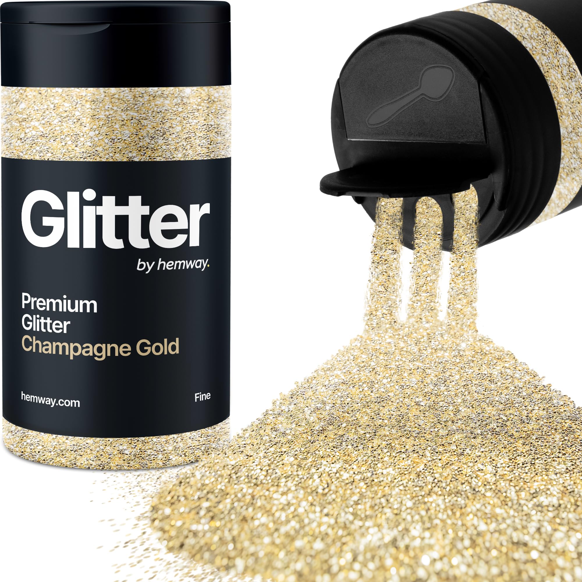 Champagne Gold Glitter Shaker, 130g Fine Glitter, Crafts 1/64" Metallic Flake Champagne Gold Sequins, Resin & Epoxy Crafts, Decorating, Halloween, Christmas Nail, Face, Hemway