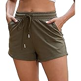 ZKIEYS Womens Sweat Shorts Casual Summer Comfy Lounge Athletic Clothes Elastic Cotton Running Shorts with Pockets