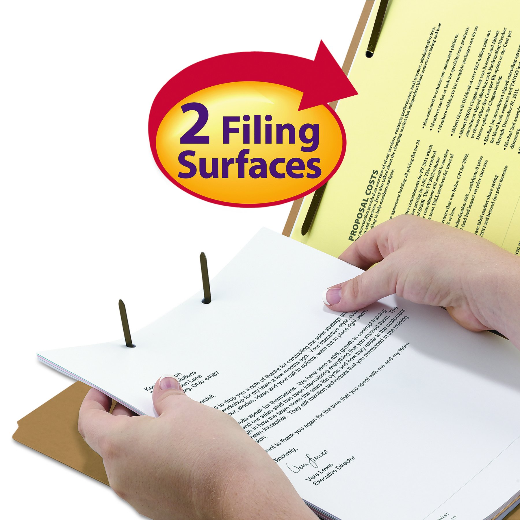 Smead Fastener File Folder, 2 Fasteners, Reinforced 1/3Cut Tab, Legal