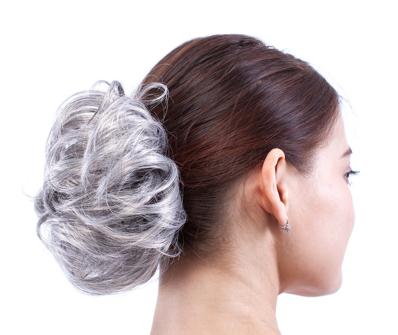 Grey White M3 60 Merrylight Ladies Scrunchie Updo Hair Pieces